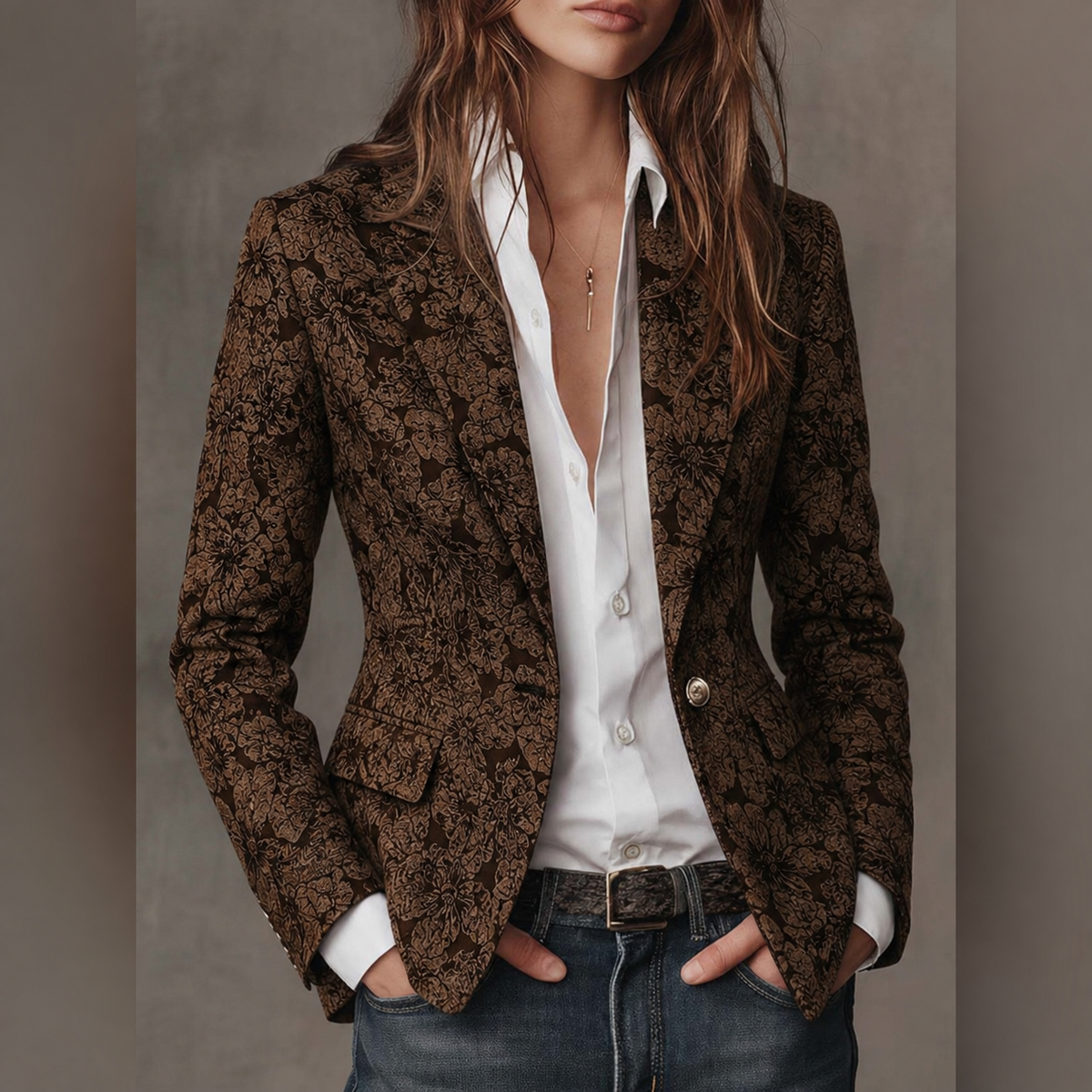 Estelle | Blazer Jacquard Cachemira Ajustado