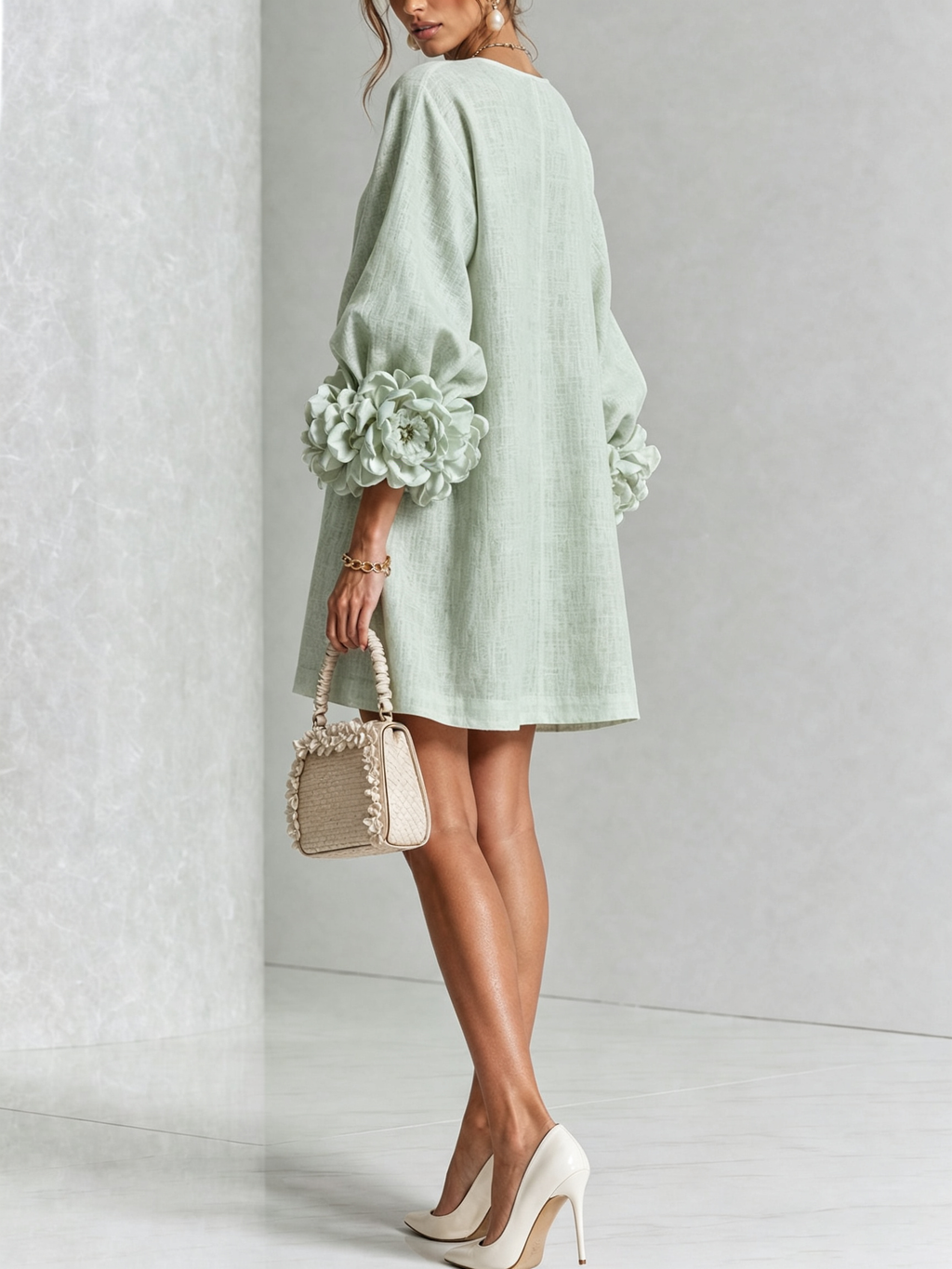 Élodie — Vestido Mini Floral con Botones