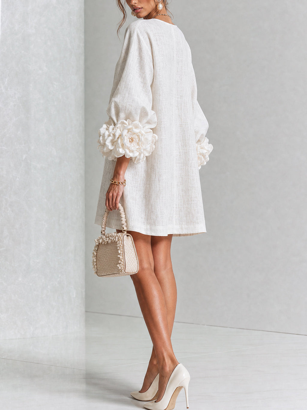 Élodie — Vestido Mini Floral con Botones