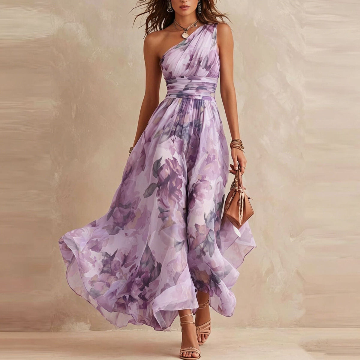 Aurora — Vestido Floral Asimétrico