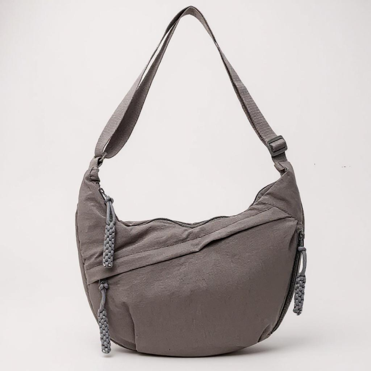 Chiara, bolso de hombro gris de nylon