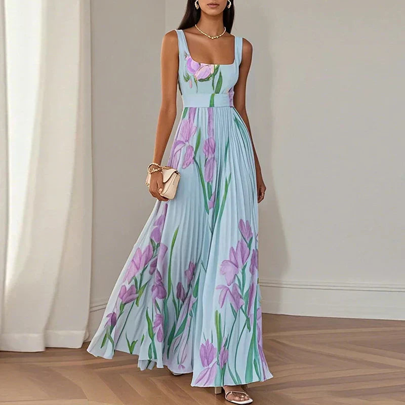 Oriah — Vestido Maxi Línea A Floral