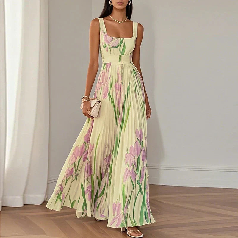 Oriah — Vestido Maxi Línea A Floral