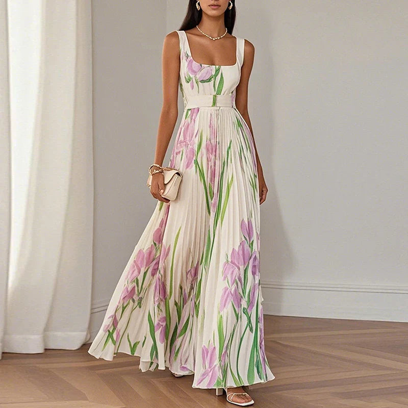 Oriah — Vestido Maxi Línea A Floral