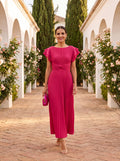 Seraphina — Vestido Maxi Plisado con Cintura Anudada